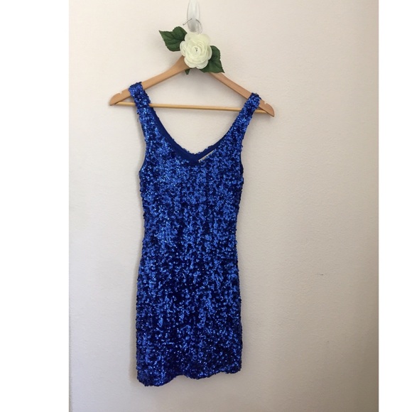 Anthropologie Dresses & Skirts - Amber Blue • Little Royal Blue Sequence Mini Dress